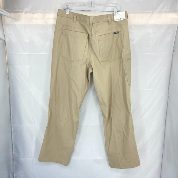 Eddie Bauer Men 38x30 Rainier Pant Nylon Hiking Outdoor Beige Sun Protection NEW - Picture 3 of 11